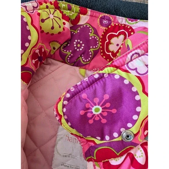 Hanna Andersson Insulated Ski Winter Jacket Coat Flower Print Pink EU 120/US 6-7 - Picture 3 of 13